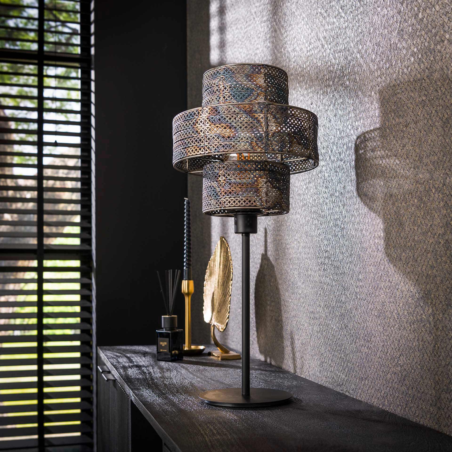 Tischleuchte – Soma Oak – Schwarz-braun