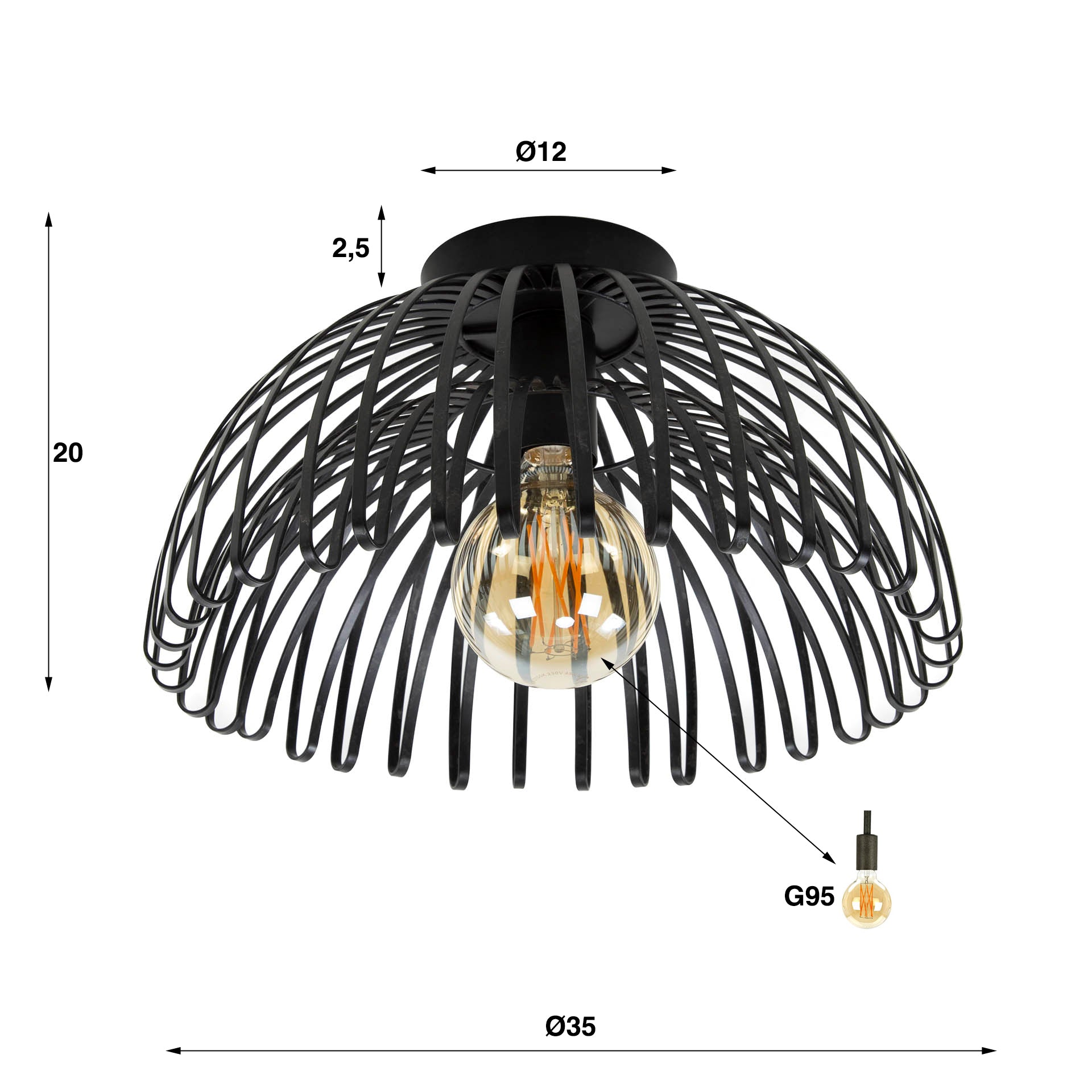 Hängeleuchte – Olivo Hue – Charcoal