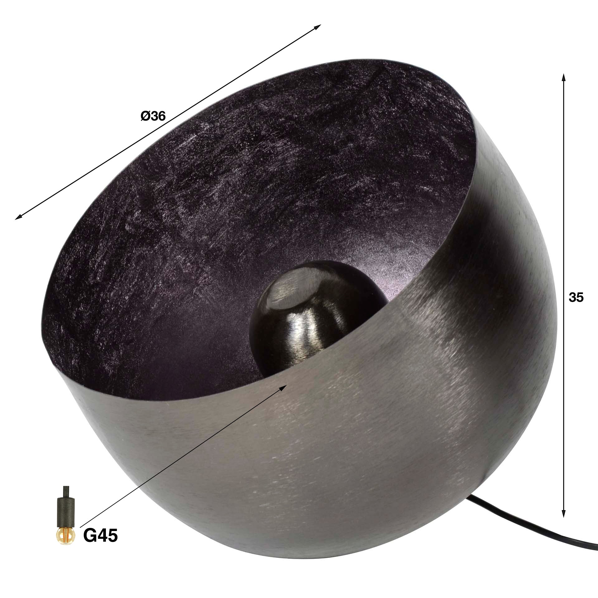 Tischleuchte – Scalea Design – Schwarz Nickel