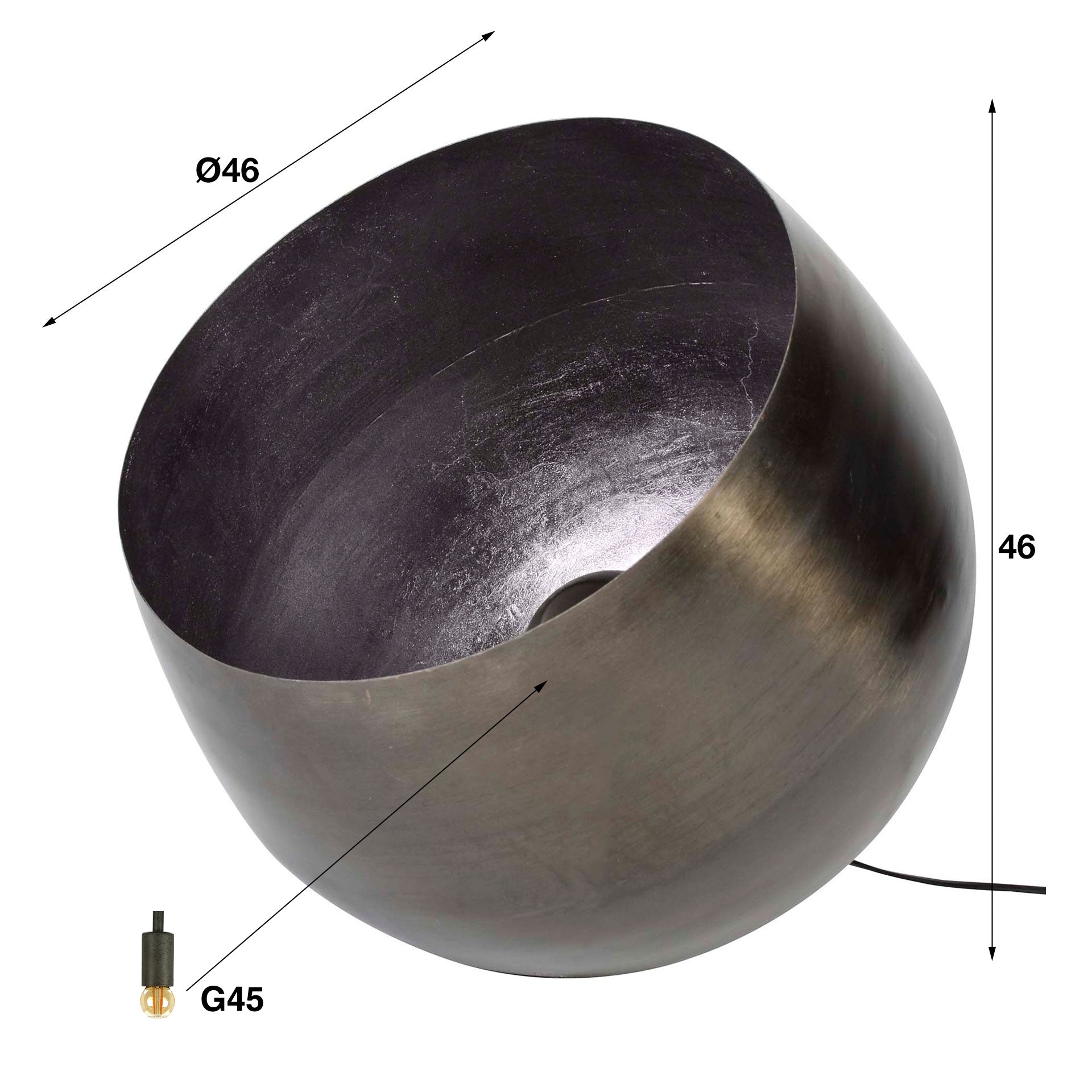Tischleuchte – Fiora Edge – Schwarz Nickel