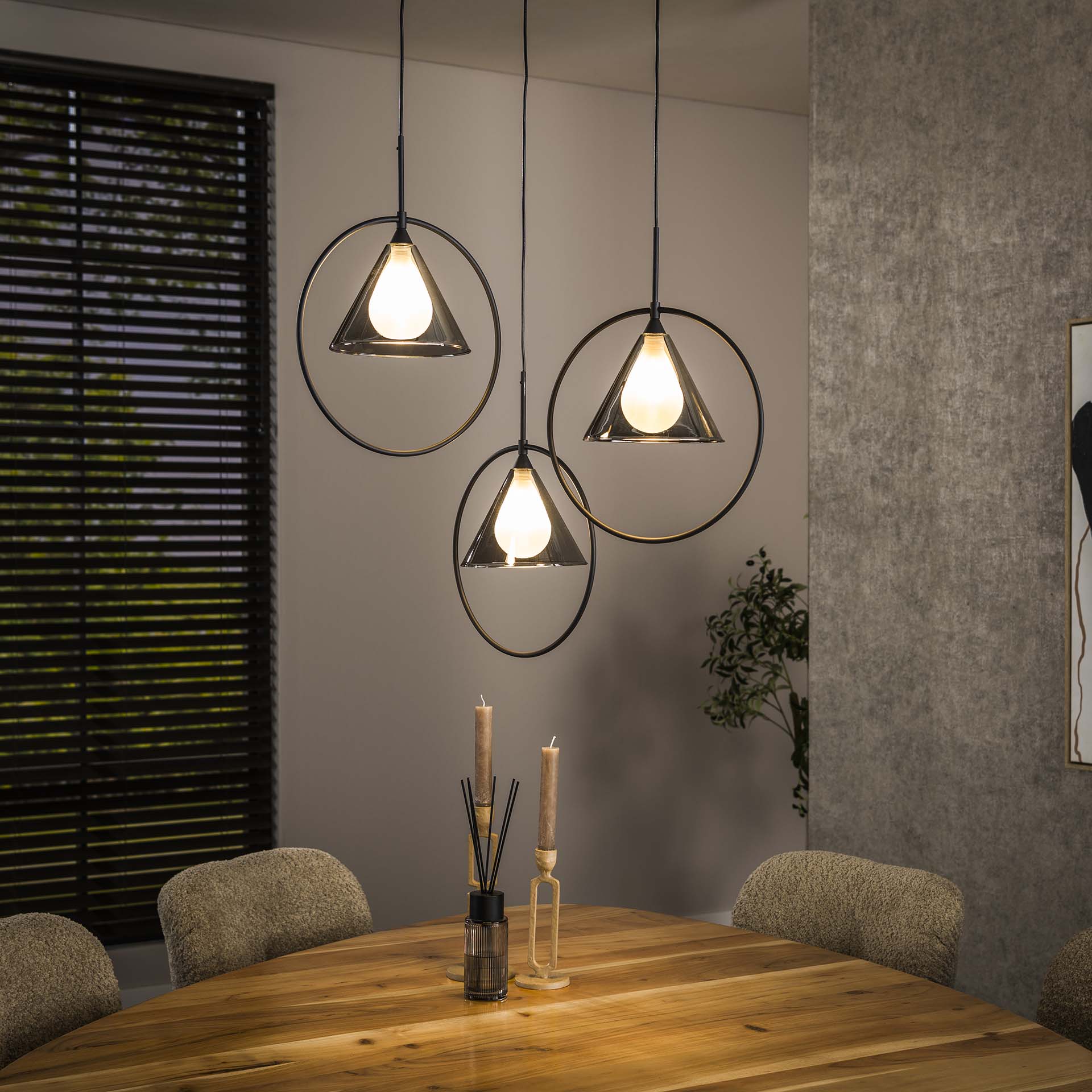 Hängeleuchte – Aureo Prime – Glas – Smoke grey glass