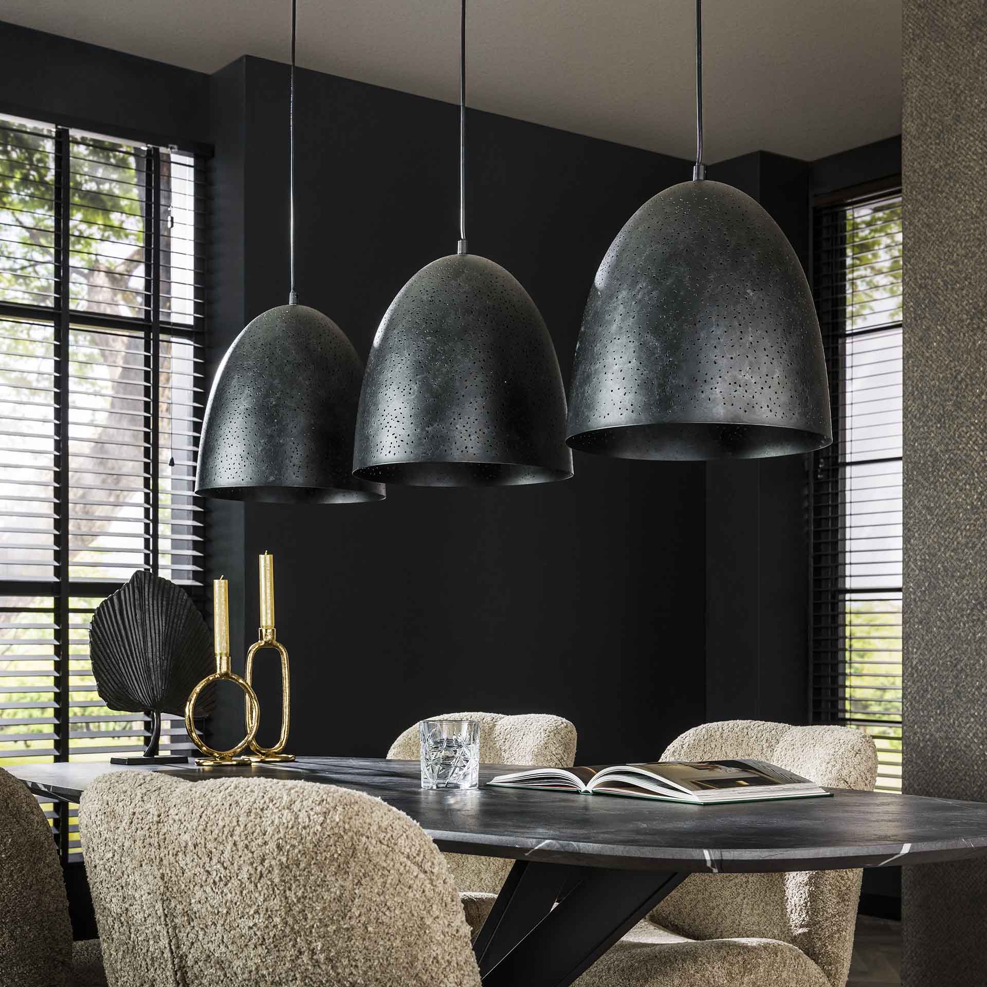 Hängelampe Kosmos Vetro 3L 120×30×150 cm – Metall Anthrazit