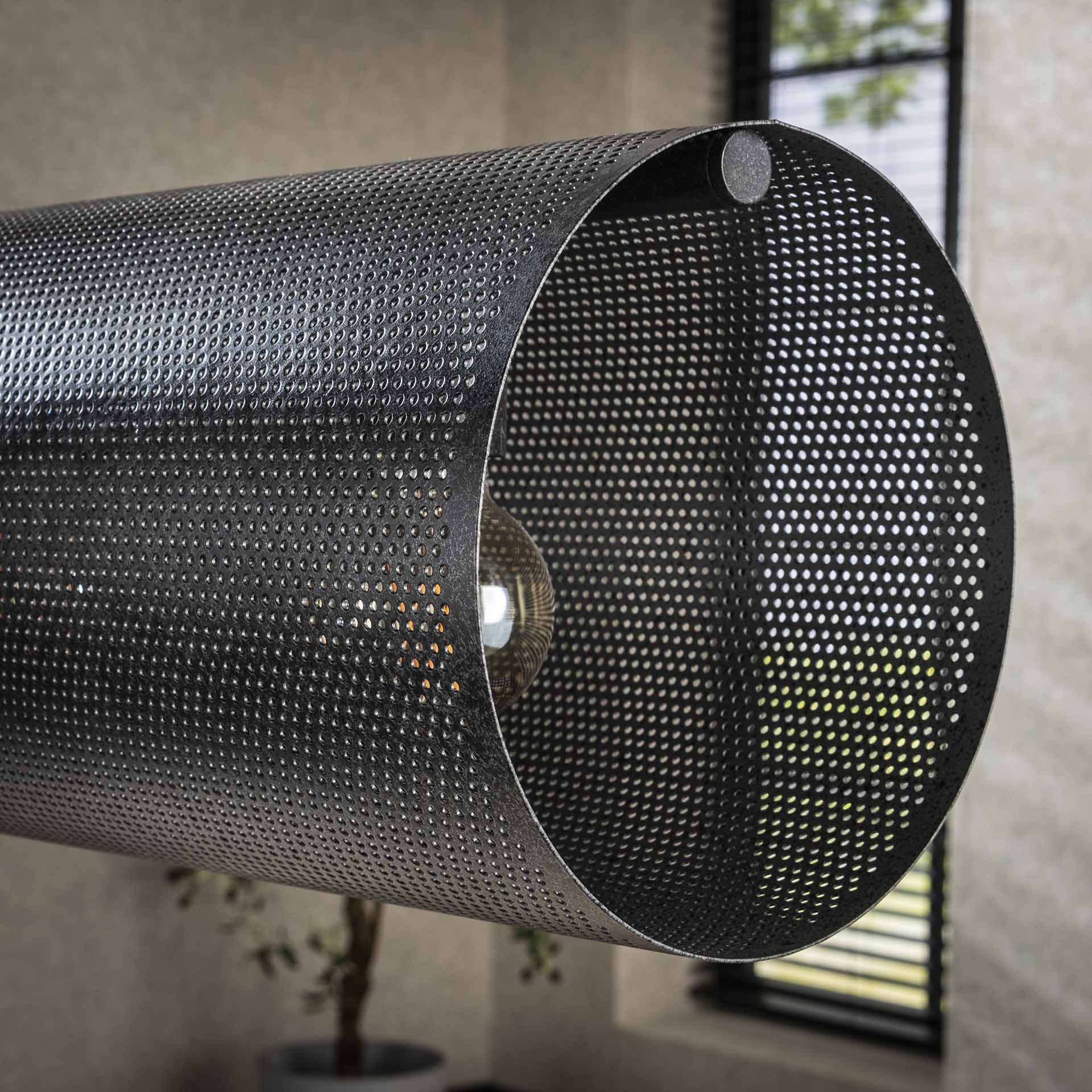 Hängeleuchte Rohr XL Mesh 145×20×150 cm – 7-flammig, Metall