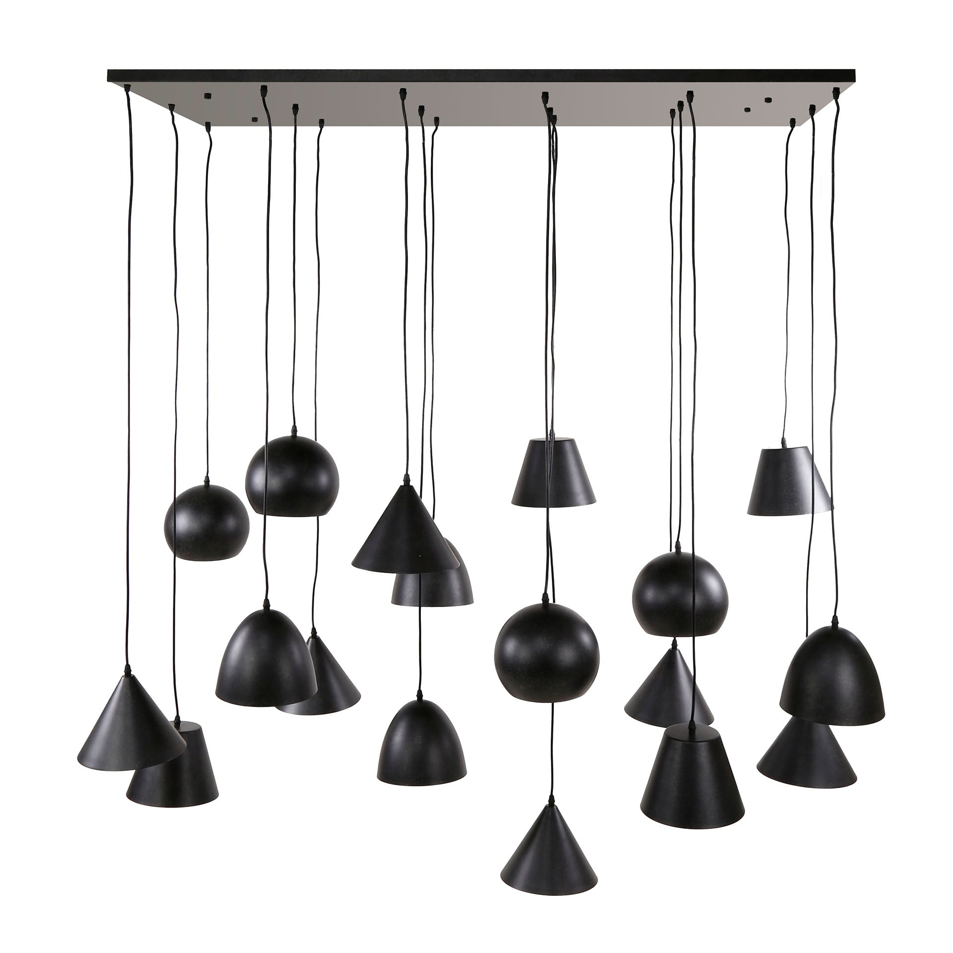 Hängelampe Ruote 18L XXL 145×60×150 cm – beeindruckende Metall-Leuchte
