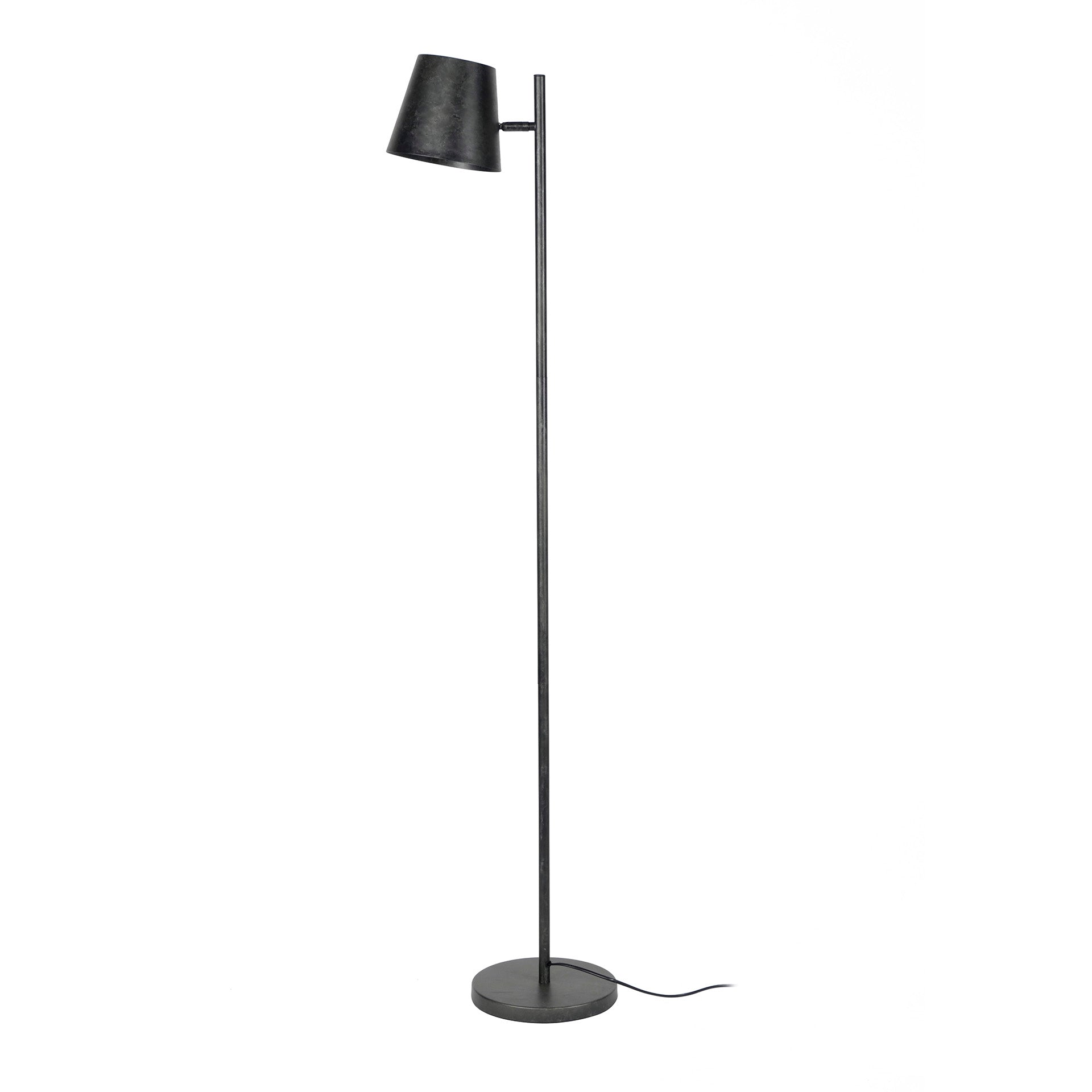 Stehleuchte Schermo 1-flammig 37×18×157 cm – verstellbarer Metallschirm in Anthrazit, Vintage-Design