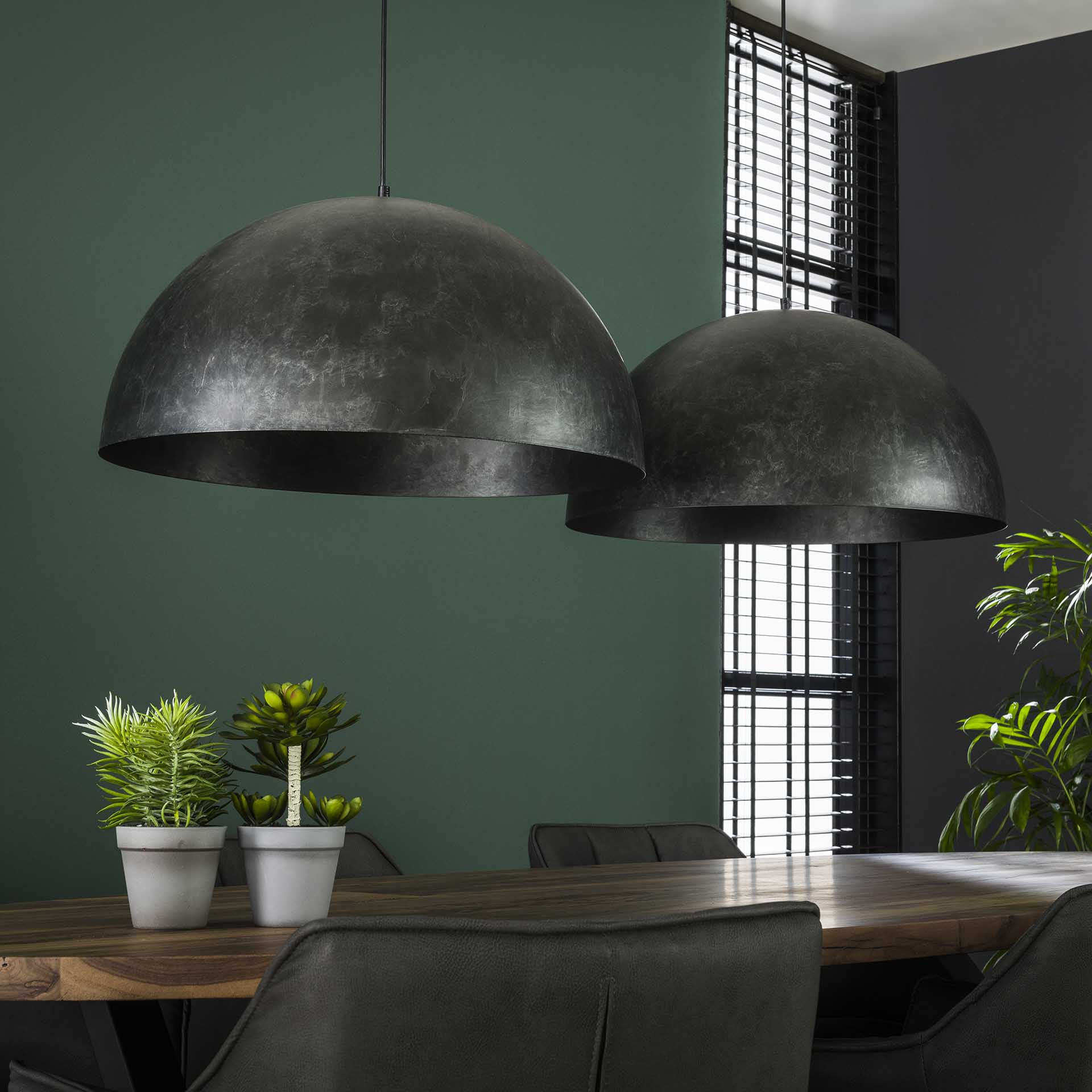 Hängelampe Cupola 2-flammig Ø60×30×150 cm – moderne Metall-Leuchte in Charcoal, höhenverstellbar