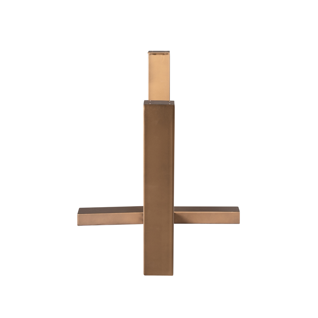 Tischbein Kreuzbein Bronze – Metallgestell mit Kreuzfuß, passend für Tischplatten 160–240 cm, 180 x 80 x 73 cm