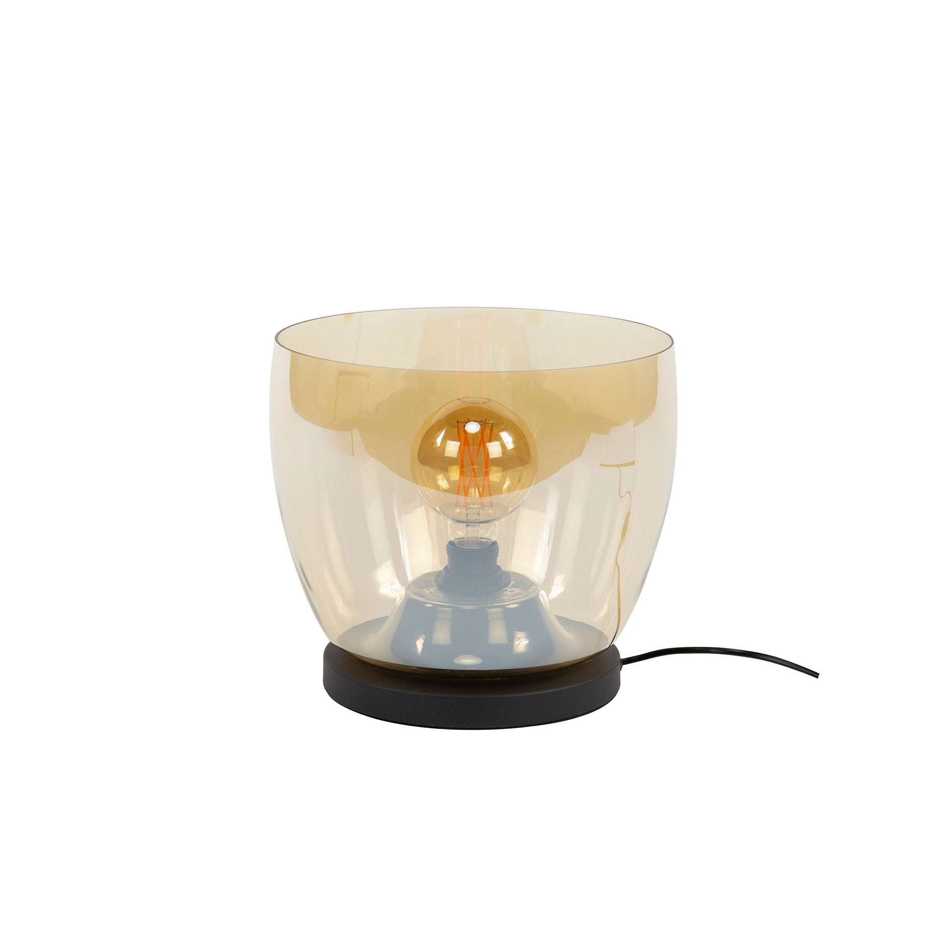 Stehleuchte Martina UP L Glas Ø29×27×150 cm – elegante Glas-Leuchte in Amber, LED geeignet