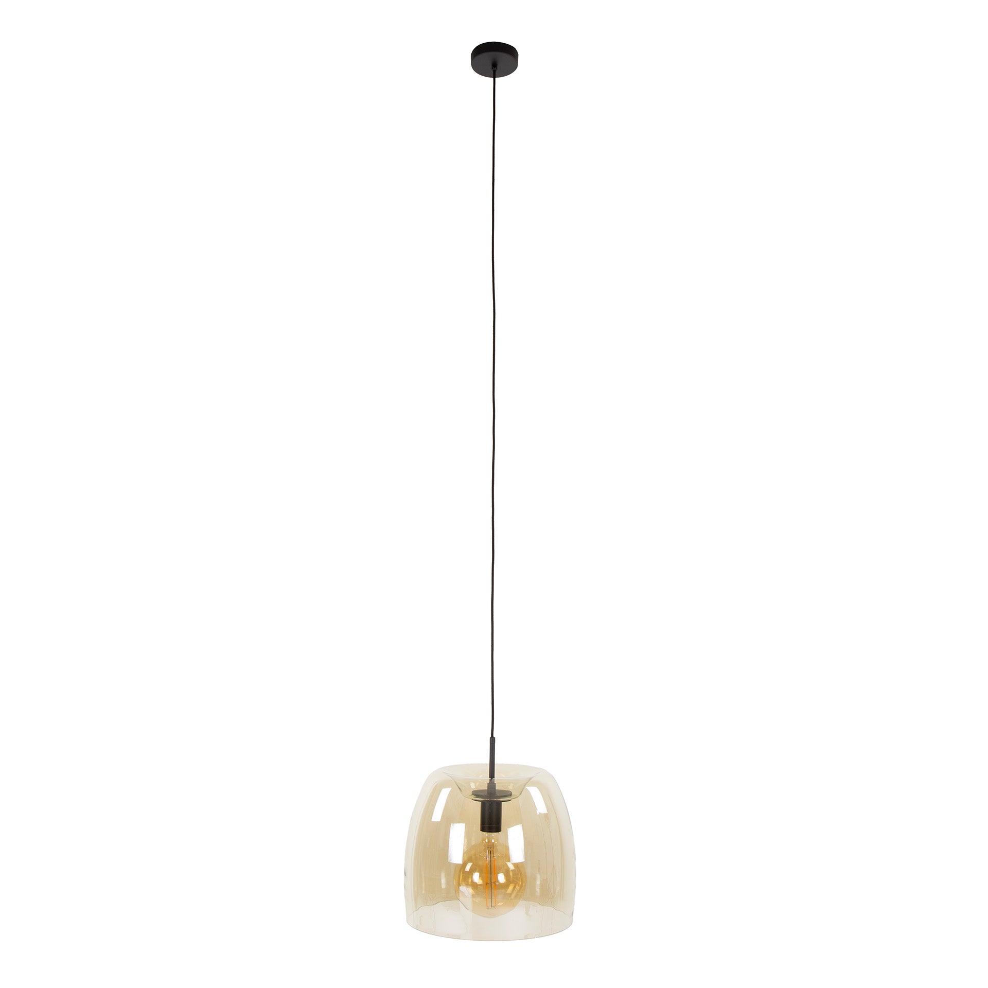 Hängeleuchte Martina Drift Glas Amber Ø35×150 cm – elegante Glas-Leuchte, höhenverstellbar, LED geeignet