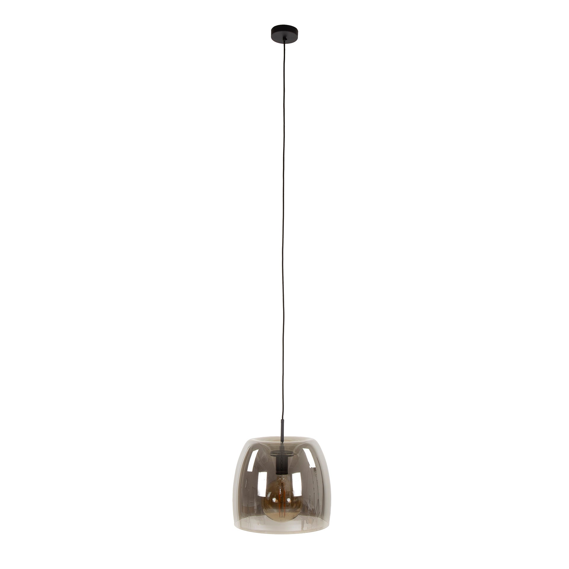 Hängeleuchte Martina Drift Glas Smoke Grey Ø35×150 cm – elegante Glas-Leuchte, höhenverstellbar, LED geeignet