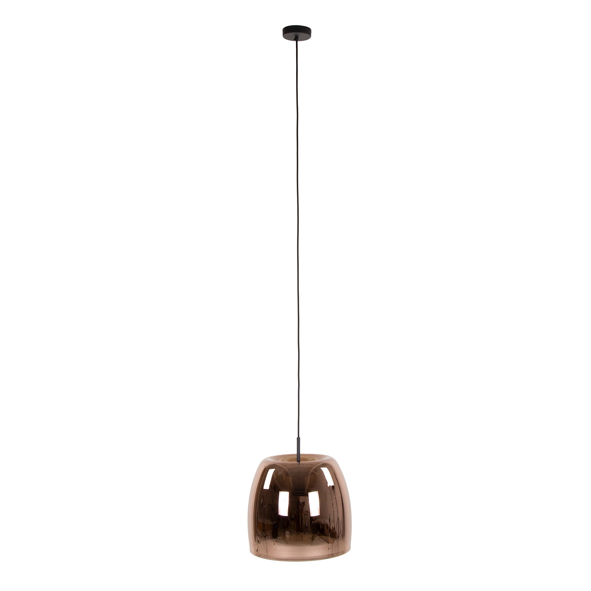 Hängeleuchte Martina Kupfer Glas Drift Ø35×150 cm – elegante Glas-Leuchte, höhenverstellbar, LED geeignet