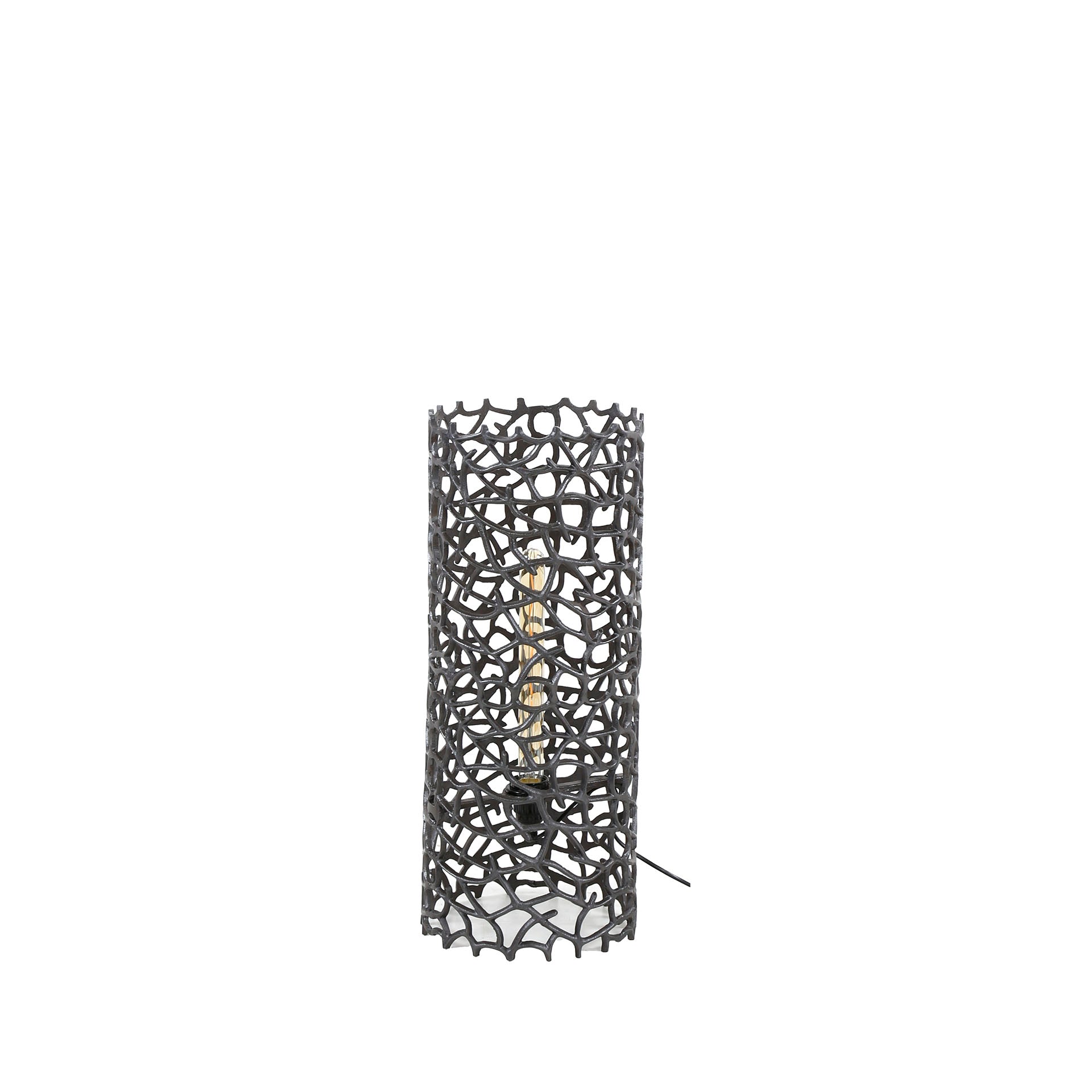 Stehleuchte Rosa Ø25×61 cm – Weaver Zylinder aus Aluminium-Sandguss in Schwarz-Nickel, LED geeignet