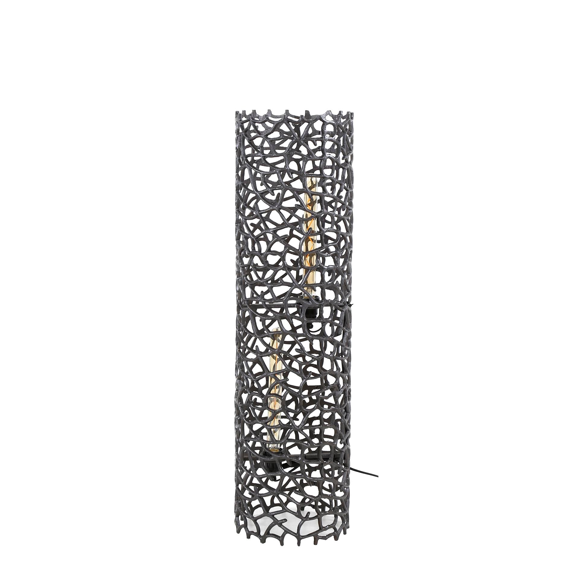 Stehleuchte Rosa Ø25×92 cm – Weaver Zylinder L aus Aluminium-Sandguss in Schwarz-Nickel, LED geeignet