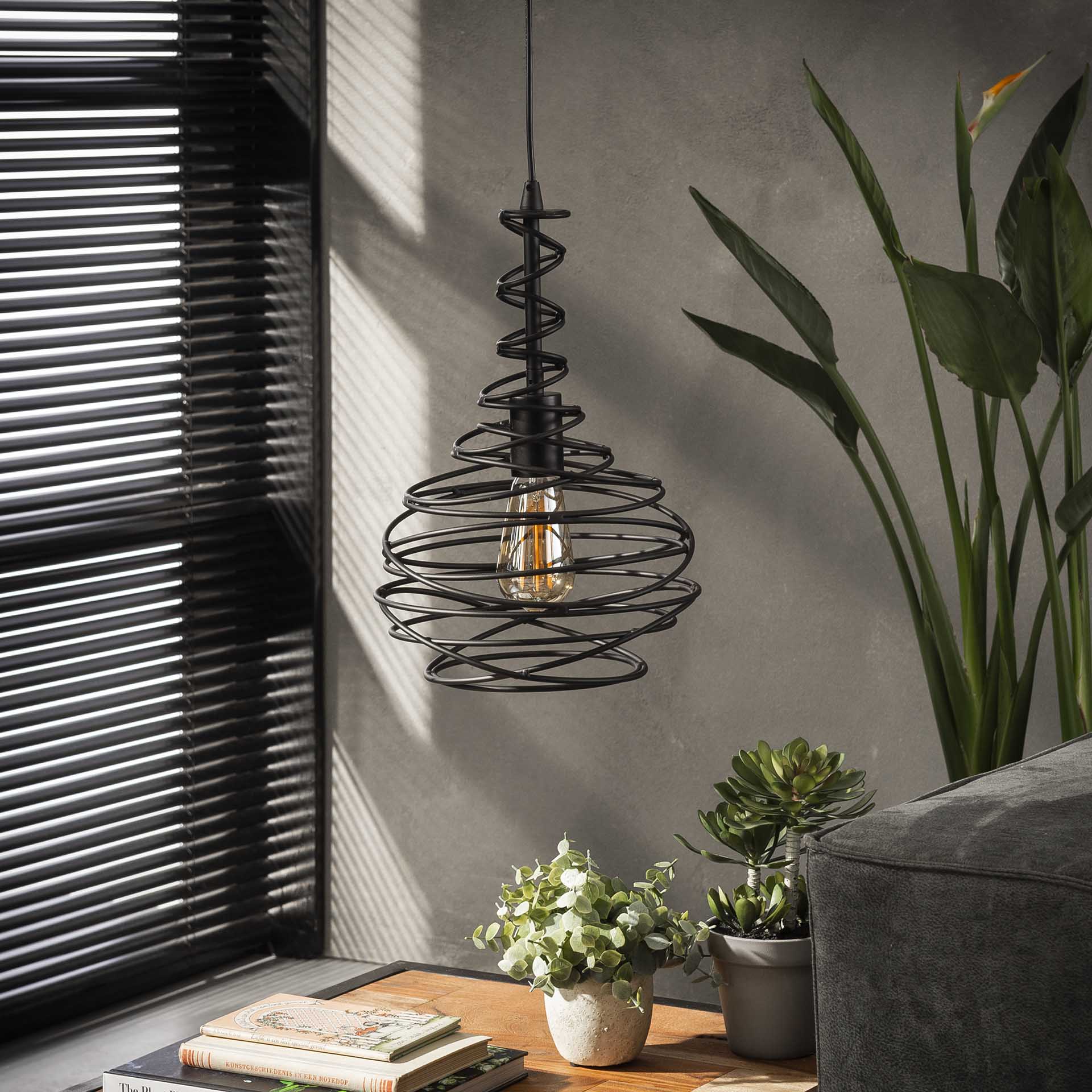 Hängeleuchte Piccolo 1-flammig – Metall-Leuchte 25×150×25 cm mit drehbarem Kegelschirm Ø25×38 cm, schwarz pulverbeschichtet, E27, LED geeignet