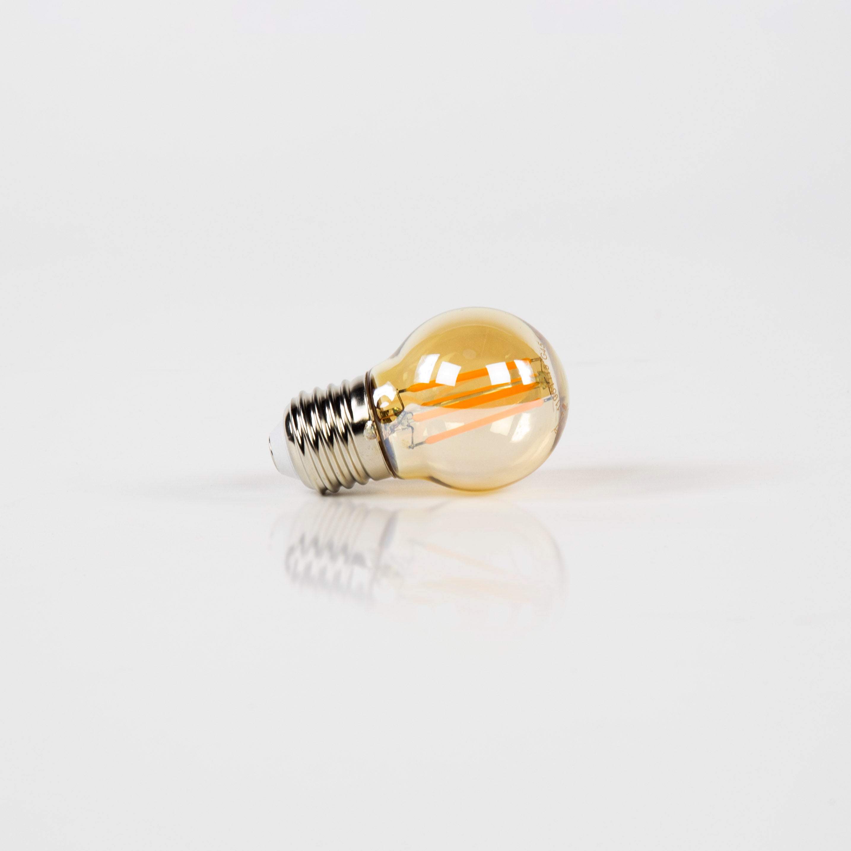 LED Filament Globus G45 Ø4,5x7,5 cm E27 – dimmbar 4W, 2100K extra warmweiß, 240 lm, Amber-Glas