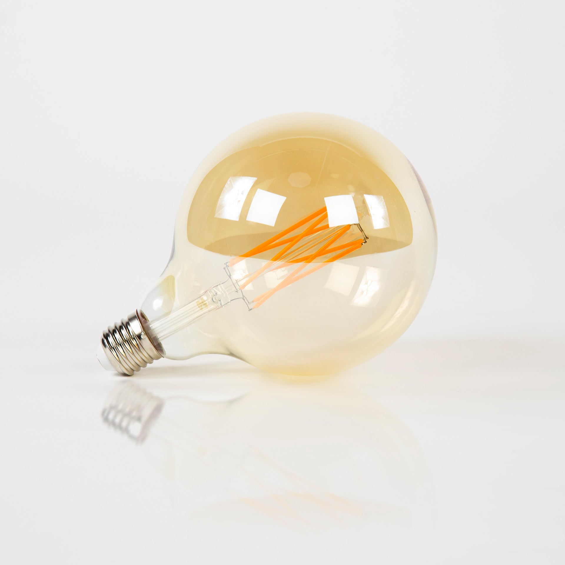 LED Filament Globus G125 Ø12,5 cm E27 – dimmbar in Amber & Rauchgrau, 6W, 2100K/2700K, 450/270 lm