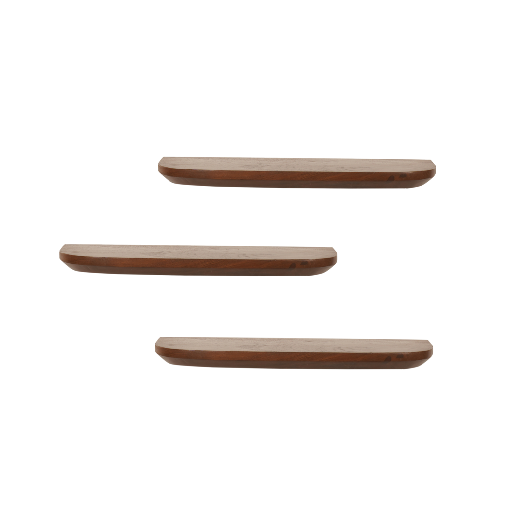 Wandregal-Set Gusta 60 x 20 x 15 cm – Massives Mangoholz, Naturfinish