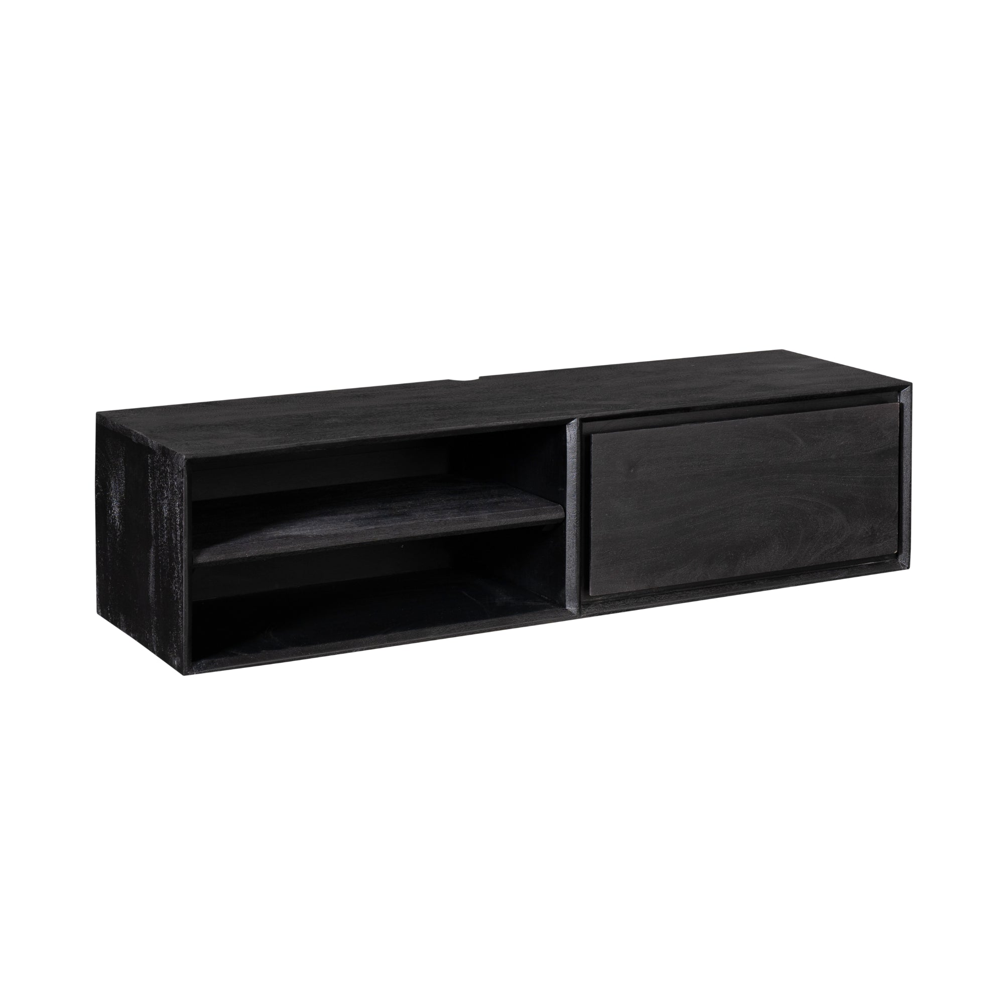 TV-Board Ambiance Schwarz Mangoholz 120×35×30 cm