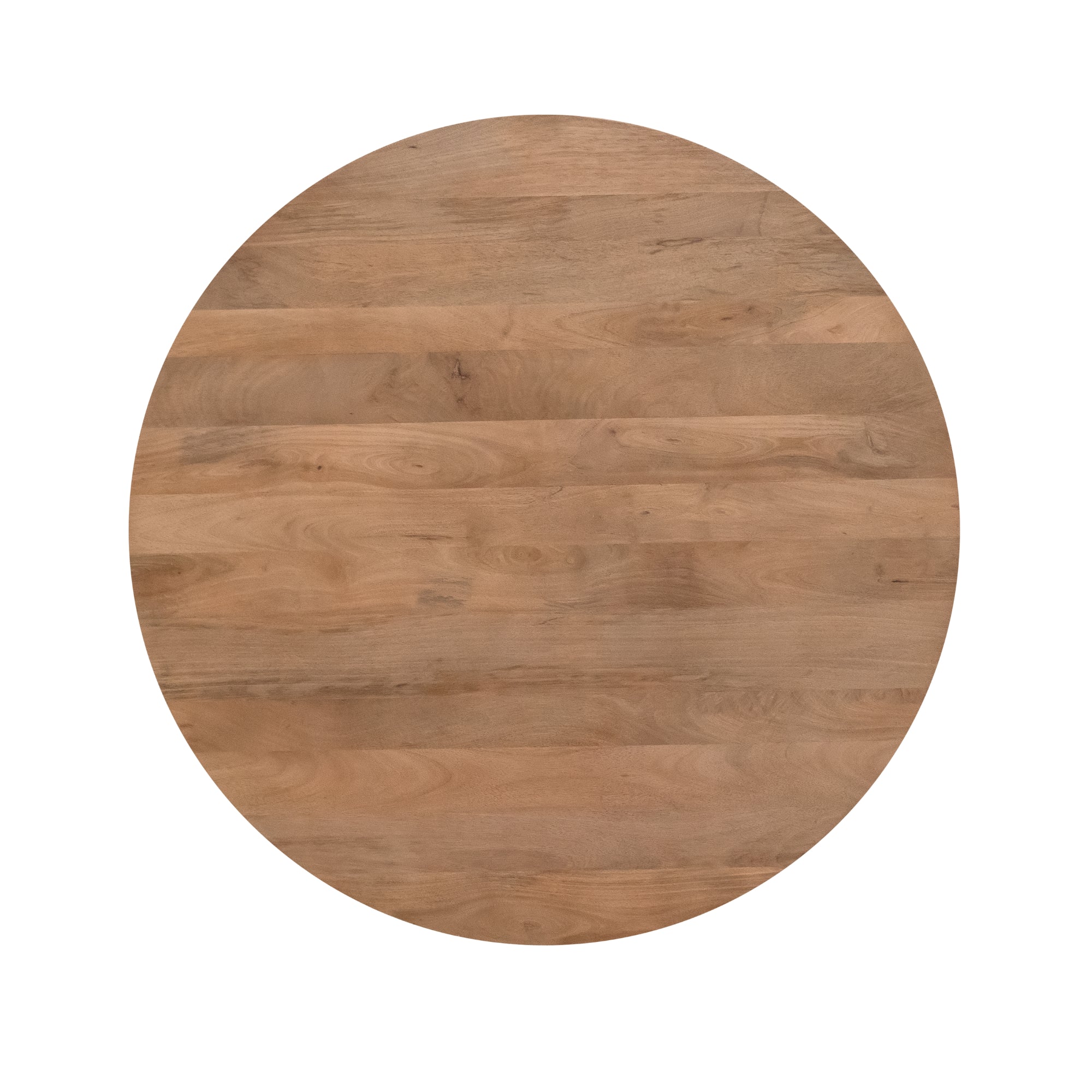 Esstisch Sole Natur Ø130x76 cm – runder Mangoholz Tisch mit Lamellenfuß, stilvoll & zeitlos