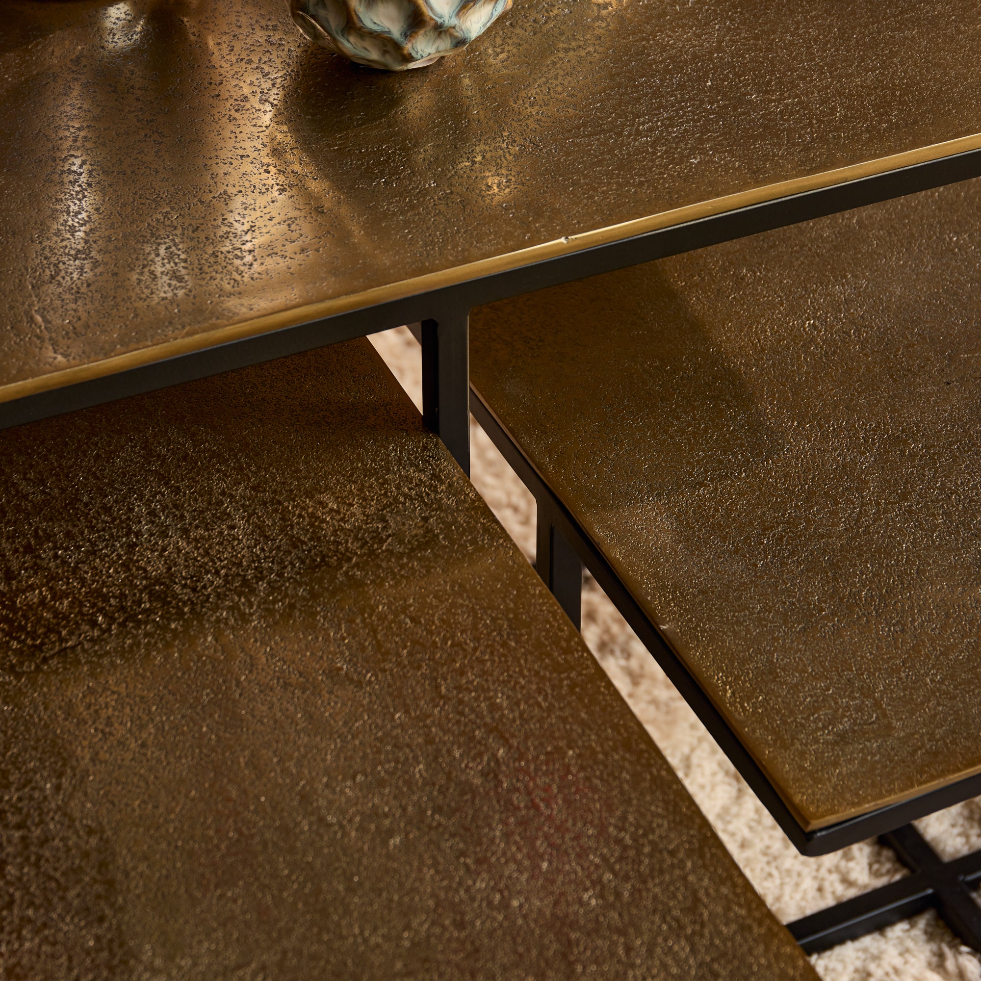 Couchtisch-Set Joelle – 3er-Set Aluminium mit Metallgestell, modern & vielseitig, 70/60/44 cm