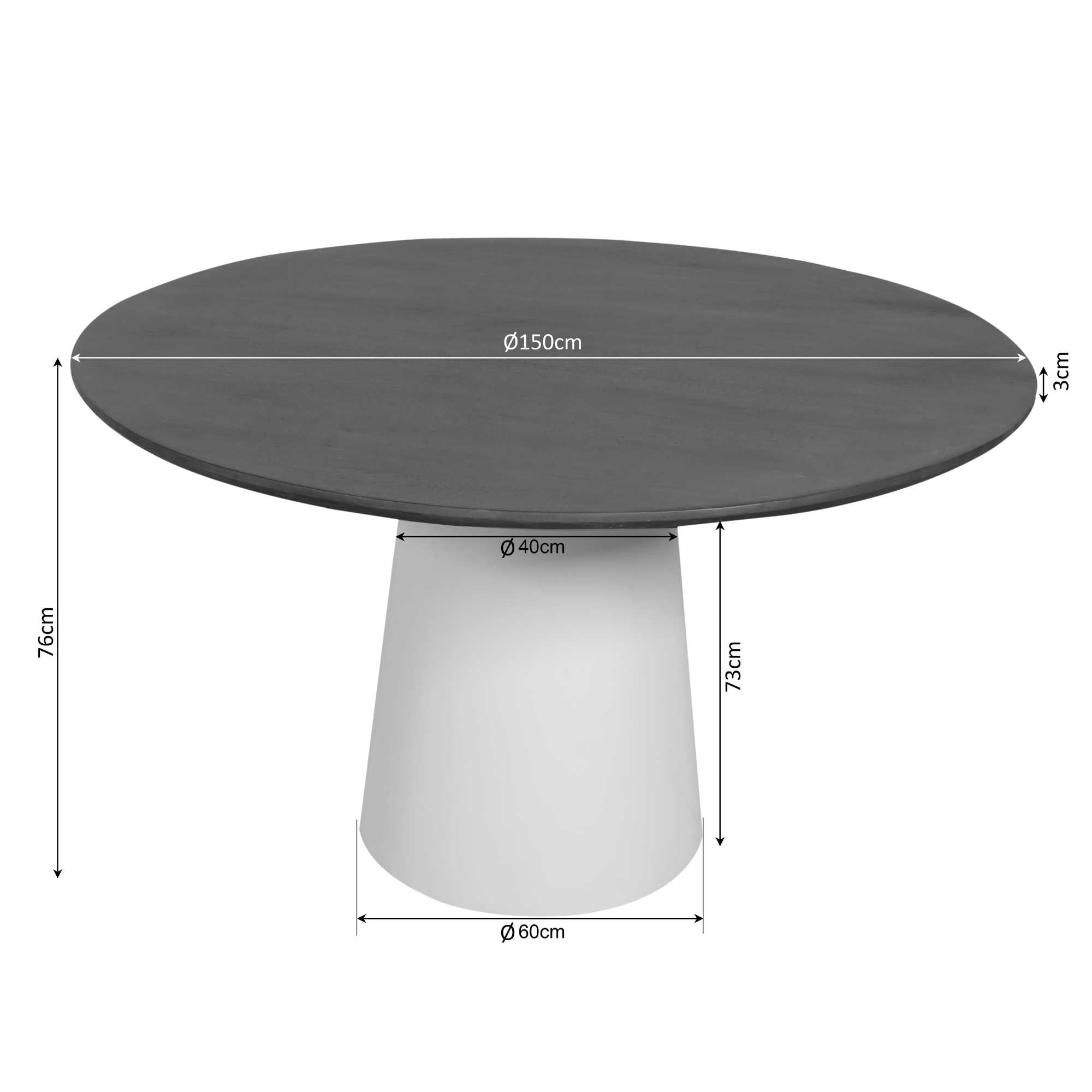 Esstisch Mandy Natur | 150 cm | Säulenbein